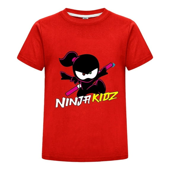 Kids Ninja Kidz Graphic Tee – Action-Packed Cartoon Ninja T-Shirt – Comfy Everyday Cotton Top for Boys and Girls
