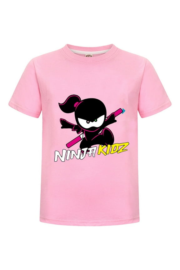 Kids Ninja Kidz Graphic Tee – Action-Packed Cartoon Ninja T-Shirt – Comfy Everyday Cotton Top for Boys and Girls