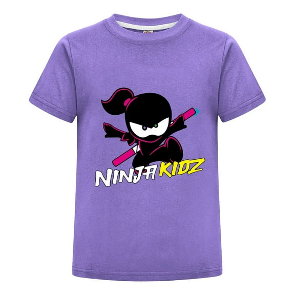 Kids Ninja Kidz Graphic Tee – Action-Packed Cartoon Ninja T-Shirt – Comfy Everyday Cotton Top for Boys and Girls