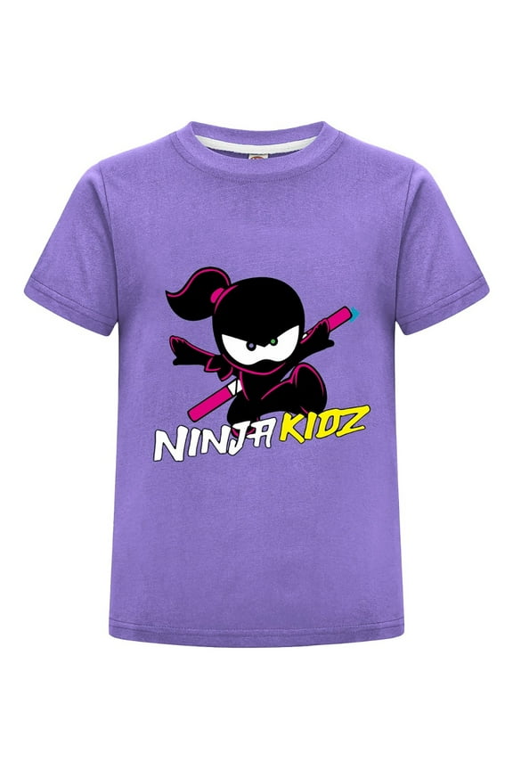 Kids Ninja Kidz Graphic Tee – Action-Packed Cartoon Ninja T-Shirt – Comfy Everyday Cotton Top for Boys and Girls