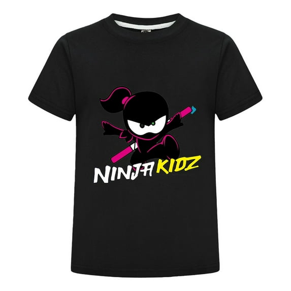 Kids Ninja Kidz Graphic Tee – Action-Packed Cartoon Ninja T-Shirt – Comfy Everyday Cotton Top for Boys and Girls