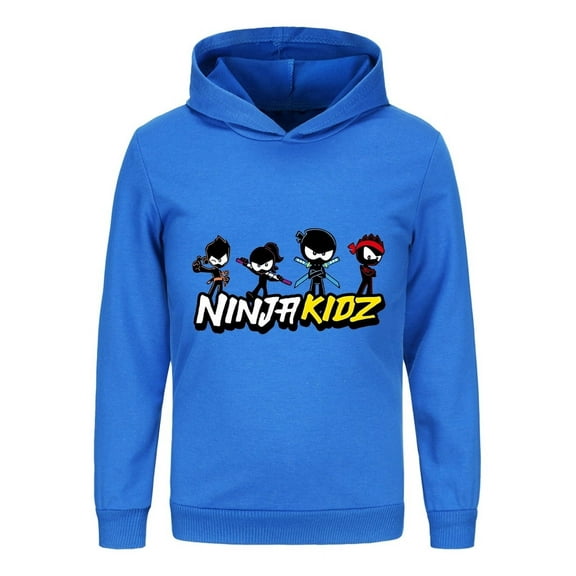 Kids Ninja Kidz Hoodie – Youth Pullover Sweatshirt with Cartoon Fighters, Boys Girls Top