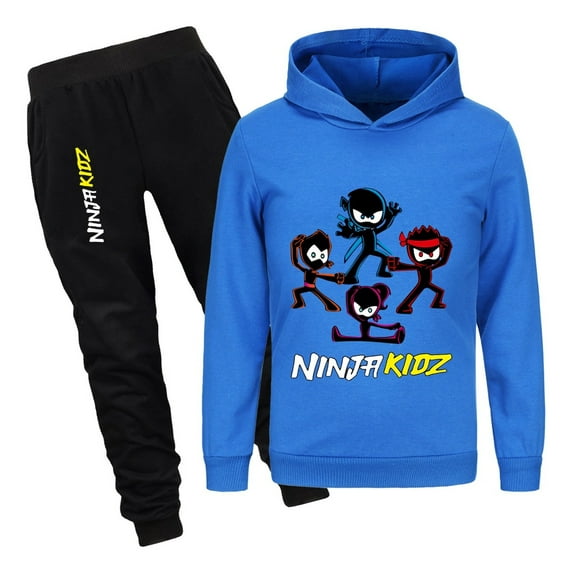 Kids Ninja Kidz Hoodie and Sweatpants Set – Boys Girls 2-Piece Outfit – Pullover and Joggers for Casual, Lounge, and Active Wear