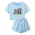 thumbnail image 1 of Kids Ninja Themed Summer Outfit for Girls – Kidz Crop Top and Shorts with Cool Prints, 1 of 4