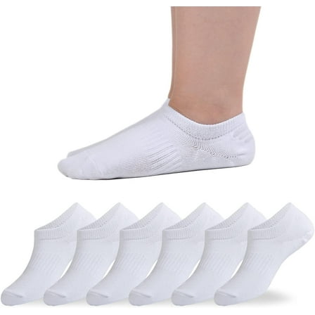 Kids No Show Socks Girls Boys Non-slip Socks Cotton Low Cut Socks 6/12 Pack