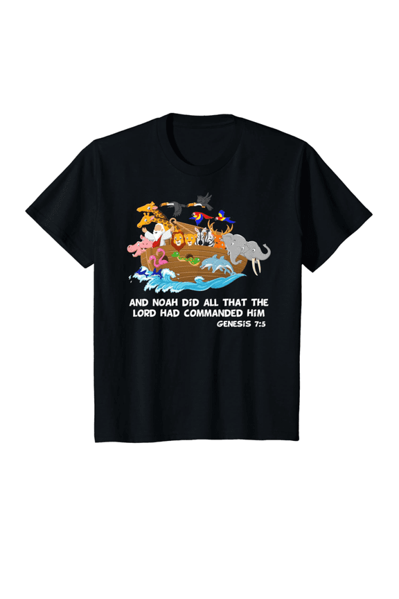 Kids Noahs Ark Christian Bible Story Religious Graphic Tee