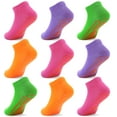 thumbnail image 1 of Kids Non-Slip Trampoline Socks, 9 Pairs of Colourful Ankle Cotton Socks for Children 2-13 Years 0ld, 1 of 7