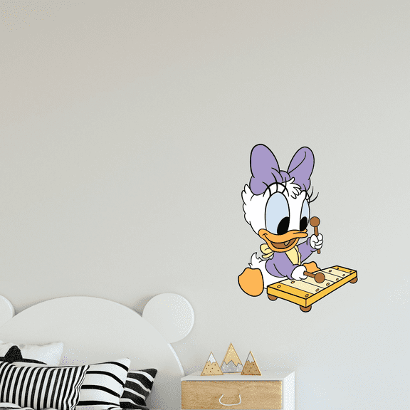 Kids Nursery Bedroom Young Daisy Duck Giant Wall Decal | 20" x 25" Vinyl Adhesive Home Art Walt StickerDecal Cartoon Character Decorative Design Removable Living Room Sticker Decoration