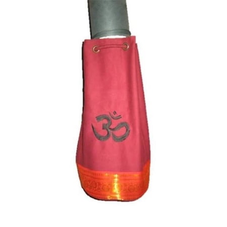 Kids OM Yoga Mat Bag with Saree Lace - Burgundy & Black