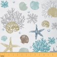 thumbnail image 1 of Ocean Starfish Upholstery Fabric Sea Coral Seashell Indoor Outdoor Fabric,Cute Animal Sealife Decorative Fabric Marine Themed Fabric For Upholstery and Home Accents,10 Yard,Blue, 1 of 5