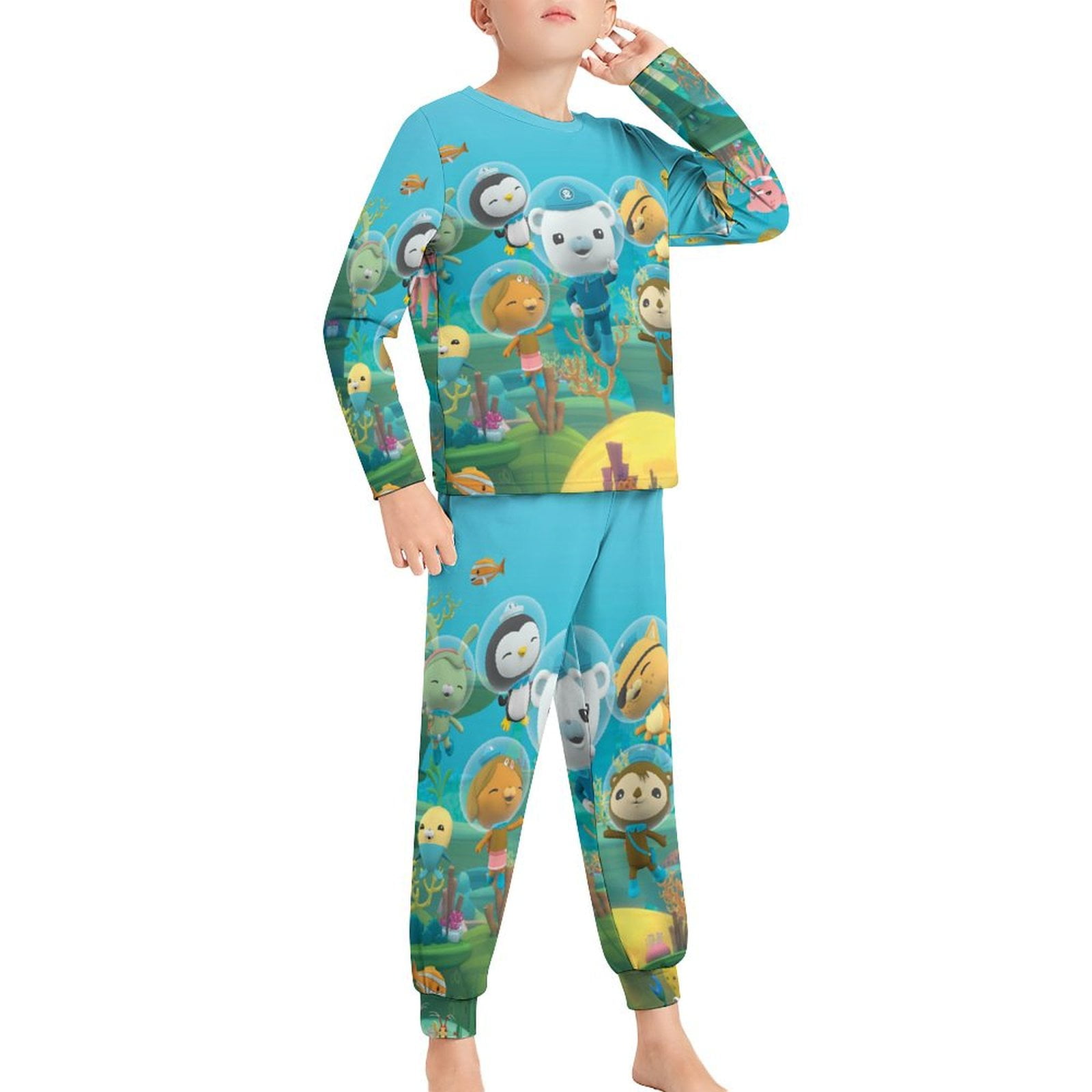 Kids Octonauts Pajama Long Sleeve Sleepwear Pant Set Cute