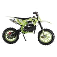 thumbnail image 1 of Kids Off Road Motorcycle, 49cc 2-Stroke Gas Mini Bike with 10 Inch Anti-Slip Tires, Front Rear Disc Brakes, Pull Start Motocross for Children (Green), 1 of 8