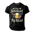 thumbnail image 1 of Kids Oktoberfest Print Short Sleeve T-Shirt For Schnitzel My Nitzel Mug Sausage Graphic Tee Classic Crew Neck Casual Summer Top for Festival Daily Wear(Black,5-6 Years), 1 of 4