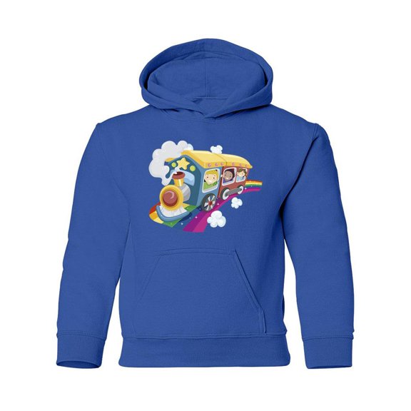 Kids On A Rainbow Train Hoodie Juniors -Image by Shutterstock,  x-Large