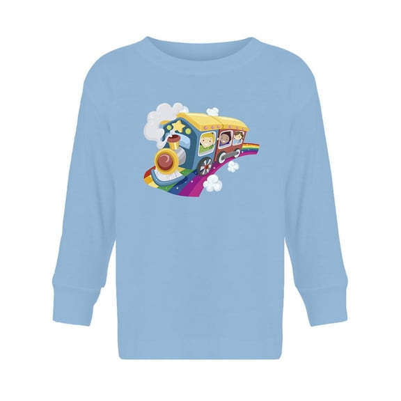Kids On A Rainbow Train Long Sleeve Toddler -Image by Shutterstock, 4 Toddler