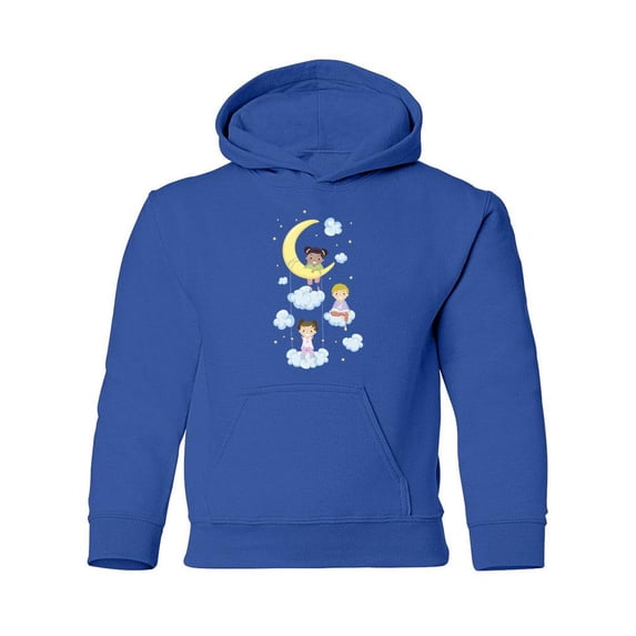 Kids On Clouds With Moon Hoodie Juniors -Image by Shutterstock, Small