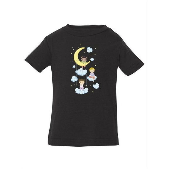 Kids On Clouds With Moon T-Shirt Infant -Image by Shutterstock, 12 Months