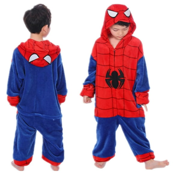Kids One Piece Flannel Zip Cosplay Animal Costume Pajamas Home Clothing