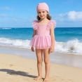 thumbnail image 1 of Kids One Piece Swimsuit for Girls with Mesh Skirt Quick Dry Beach Summer Swimwear Kids Girls Bathing Suits Size 3-4 Years, 1 of 4