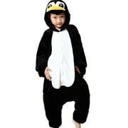 Kids Onesie Costumes Animal Cosplay for Boys Girls Halloween Warm Plush One Piece Penguin M