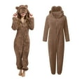 thumbnail image 1 of Kids Onesie Pajamas with Eye Mask Jumpsuits Fuzzy Hooded Rompers with Bear Ear Zip-Up Onesie Pajamas One-Piece Loungewear Kids Warm Zipper Romper 4-5 Years, 1 of 6