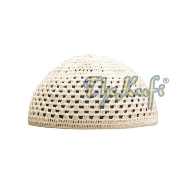 Kids Open Weave Soft Comfortable Hand-Crocheted Cream Kufi Hat ()