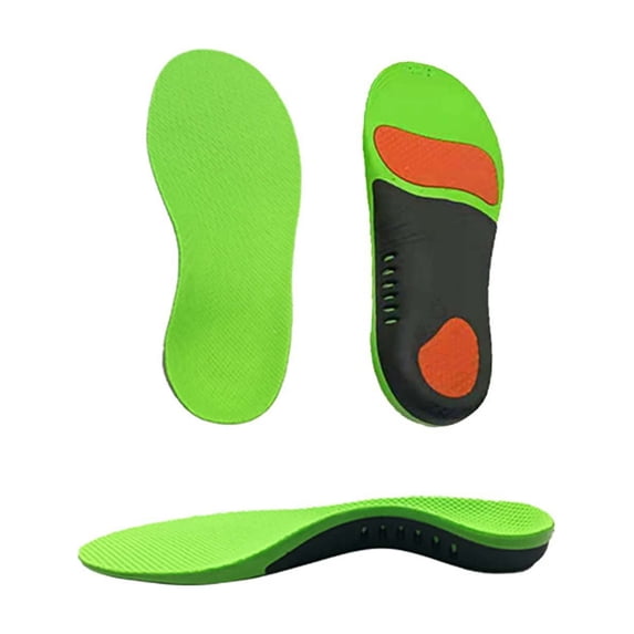 Kids Orthotic Arch Support Insoles Plantar Fasciitis Cushioning Shoe Inserts Shock Absorption Velvet Surfaces Deep Heel Cup Chinldren Inner Soles for Flat Feet 1 Pair Green L