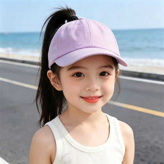 Kids Outdoor Casual Half Dome Visor Hat Solid Color Curved Brim Ponytail Cap Tsunami Hat Cool Hard Hats for Men Bill Dance Hat Shelter Hat Who Took The Farmers Hat Trucker Hat Large with Hat