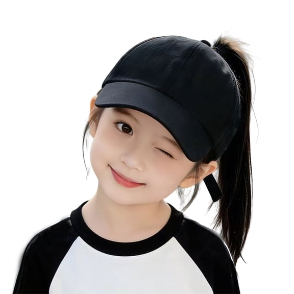 Kids Outdoor Casual Half Dome Visor Hat Solid Color Curved Brim Ponytail Cap Tsunami Hat Cool Hard Hats for Men Bill Dance Hat Shelter Hat Who Took The Farmers Hat Trucker Hat Large with Hat