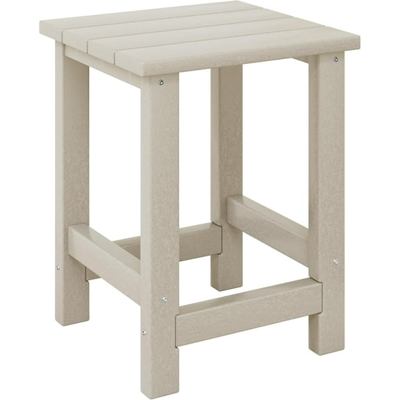 Kids Outdoor Side Table, Small Patio HDPE Adirondack Square Table, Porch End Table for Outside Pool Garden, Sand