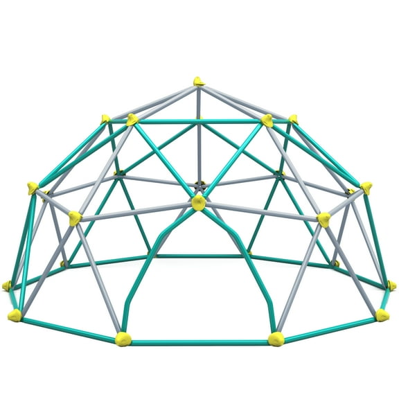 Kids Outdoor Toys, 12ft Geometric Dome Climber Play Center, Kids Climbing Dome Tower, Rust & UV Resistant Steel Supporting 1000 LBS, Grey Outdoor Play Equipment,Metal Outdoor Sports Toys
