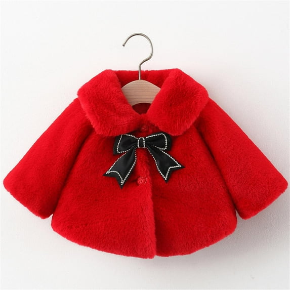 Kids Outerwear Coats Baby Coat Autumn And Winter Shawls Girl's Cloak Baby Girl's Top Warm Fuzzy Outerwear Coat