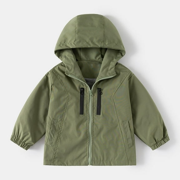 Kids Outerwear Coats Boys Windbreaker Jacket For Kids Lightweight Hooded Zipper Coat Outdoor Casual School Jacket For Boys Age 2 To 13 Years