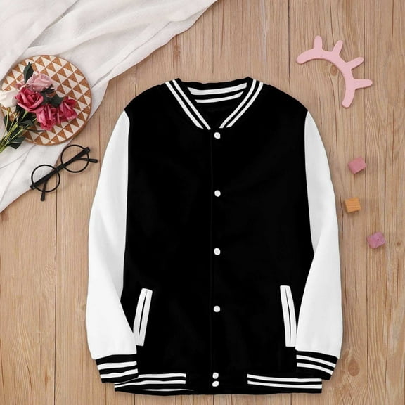 Kids Outerwear Coats Children's Trendy Casual Jacket Baseball Jacket Sports Cardigan Jacket