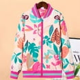 thumbnail image 1 of Kids Outerwear Coats Girls Jacket Fall Lightweight Jacket Zip Up Thin Children's Leaf Printing Windbreaker Windproof Jacket, 1 of 7