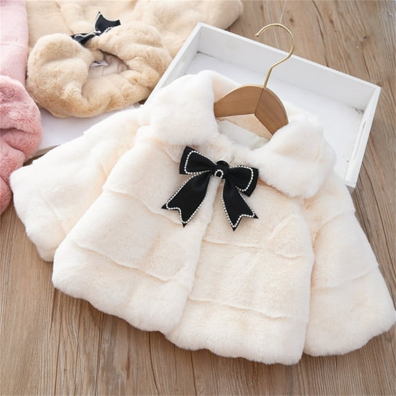 Kids Outerwear Coats Kids Child Toddler Baby Girls Long Sleeve Patchwork Solid Bowknot Winter Coats Jacket Outer Outwear Outfits Clothes
