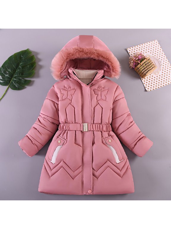 Kids Outerwear Coats Kids Toddler Baby Unisex Patchwork Spring Winter Cute Coat Hooded Padded Jacket Outwear Clothes