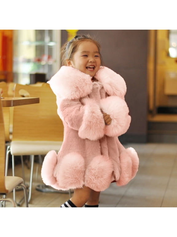 Kids Outerwear Coats Toddler Girls Jacket Fall Winter Toddler Kids Collar Soild Jackets Warm Woolen Jacket Coats