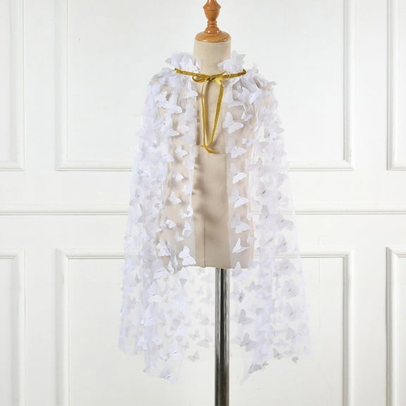 Kids Outerwear Coats Toddler Girls Lace Up Cape Party Robe Kids Holiday Party Floral Tulle Princess Cloak