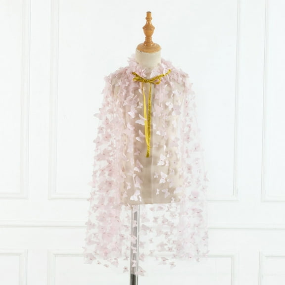 Kids Outerwear Coats Toddler Girls Lace Up Cape Party Robe Kids Holiday Party Floral Tulle Princess Cloak