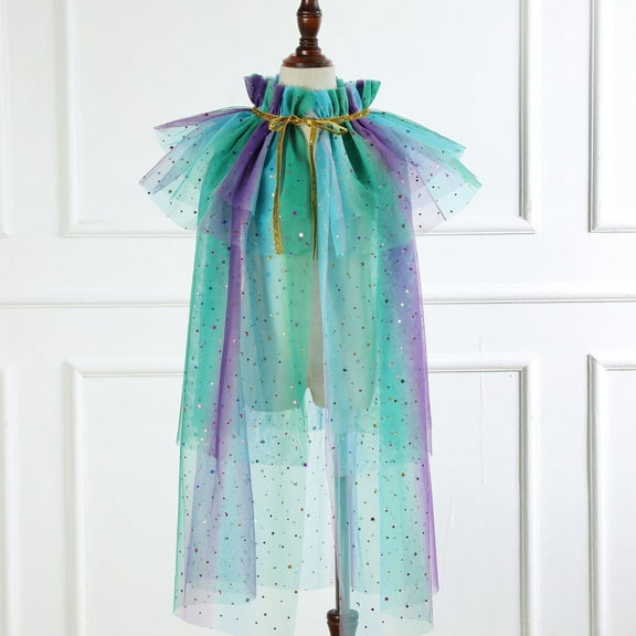 Kids Outerwear Coats Toddler Girls Lace Up Cape Party Robe Kids Holiday Party Tulle Princess Cloak