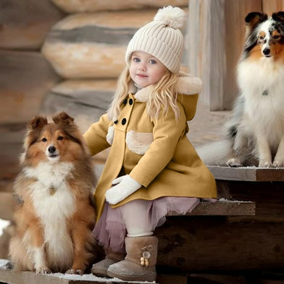 Kids Outerwear Coats Toddler Girls Winter Windproof Coat Jacket Kids Warm Hooded Outerwear Jacket