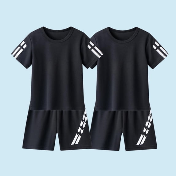 Kids Outfit Set for Boys and Girls, Short Sleeve, Crew Neck and ...