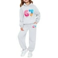 thumbnail image 1 of Kids Outfits Set 6 7 Six Seven Letter Outfits Set Comfortable Boys Graphic Print Hoodie And Jogger Outfit Two Piece Playwear For Toddler And Youth Kids White 150(11-12 Years), 1 of 8