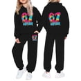 thumbnail image 1 of Kids Outfits Set 6 7 Six Seven Letter Outfits Set Comfortable Child Toddler Boys Girls Long Sleeve Solid Warm Hoodie Pullover Tops Pants Kids Outfits Sweat Suit Black 160(13-14 Years), 1 of 9
