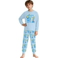 thumbnail image 1 of Kids Outfits Set 6 7 Six Seven Letter Outfits Set Comfortable Girls 67 Doodle Print Long Sleeve Homewear Soft Two Piece Sleepwear Light Blue 4-5 Years, 1 of 9