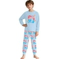 thumbnail image 1 of Kids Outfits Set 6 7 Six Seven Letter Outfits Set Comfortable Girls 67 Doodle Print Long Sleeve Homewear Soft Two Piece Sleepwear Light Blue 6-7 Years, 1 of 9
