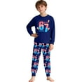 thumbnail image 1 of Kids Outfits Set 6 7 Six Seven Letter Outfits Set Comfortable Girls 67 Doodle Print Long Sleeve Homewear Soft Two Piece Sleepwear Navy 5-6 Years, 1 of 8