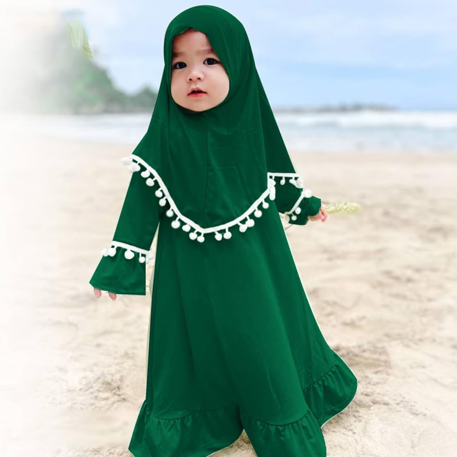 green hijab dress Ayla Pleated Satin Gown main image 0