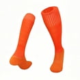 thumbnail image 1 of Kids Over Knee High Soccer Socks Cushioned Stretchy Baseball Football Socks for Youth Boys Girls Uniform Sports Socks Orange 7-13 Years, 1 of 4